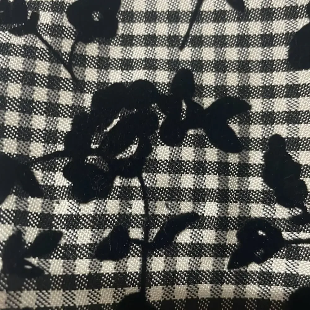 Marmellata 5 black plaid floral rose detailed dressy dress euc worn once